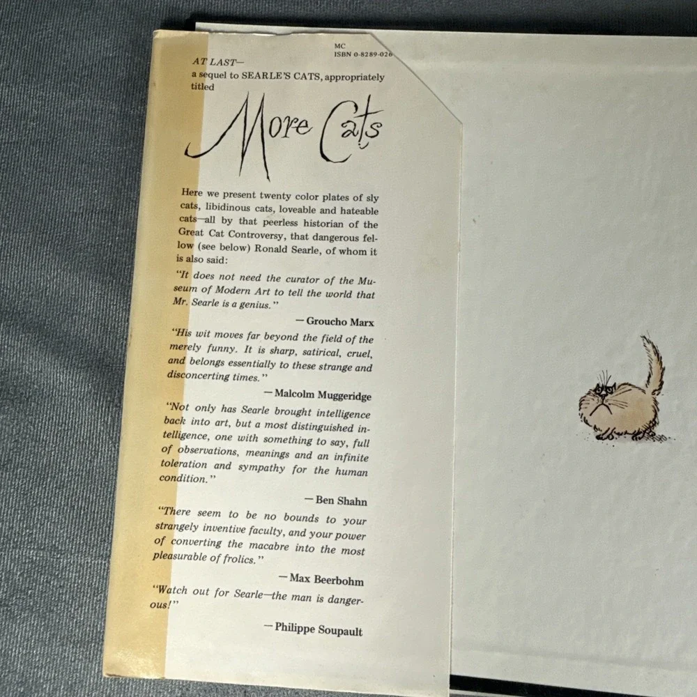 Ronald Searle More Cats 1976 Illustration‎ Hardcover Dust Jacket